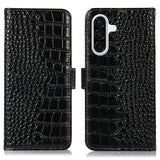 Samsung Galaxy A36 Crocodile Series Læderpung med RFID - Sort