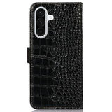Samsung Galaxy A36 Crocodile Series Læderpung med RFID - Sort
