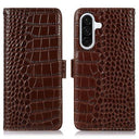 Samsung Galaxy A36 Crocodile Series Læderpung med RFID - Brun