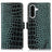 Samsung Galaxy A36 Crocodile Series Læderpung med RFID - Grøn