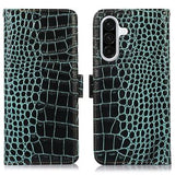 Samsung Galaxy A36 Crocodile Series Læderpung med RFID - Grøn