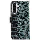 Samsung Galaxy A36 Crocodile Series Læderpung med RFID - Grøn