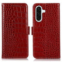 Samsung Galaxy A36 Crocodile Series Læderpung med RFID - Rød