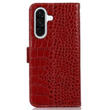 Samsung Galaxy A36 Crocodile Series Læderpung med RFID - Rød