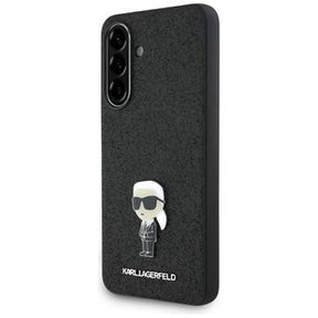 Samsung Galaxy A36 Karl Lagerfeld Fixed Glitter Metal Ikonik Cover - Sort