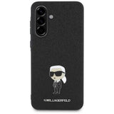 Samsung Galaxy A36 Karl Lagerfeld Fixed Glitter Metal Ikonik Cover - Sort