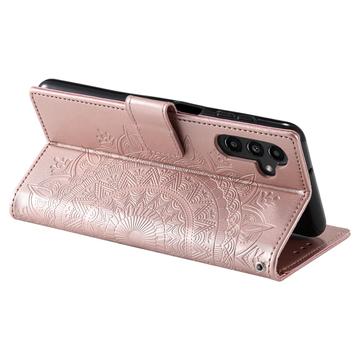 Samsung Galaxy A36 Mandala Series Etui med Pung - Rødguld