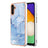 Samsung Galaxy A36 Marmormønster Galvaniseret IMD TPU Cover - Blå