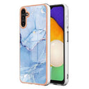 Samsung Galaxy A36 Marmormønster Galvaniseret IMD TPU Cover - Blå