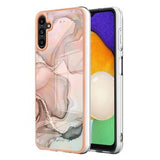 Samsung Galaxy A36 Marmormønster Galvaniseret IMD TPU Cover - Pink