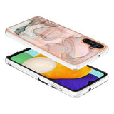 Samsung Galaxy A36 Marmormønster Galvaniseret IMD TPU Cover - Pink