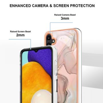 Samsung Galaxy A36 Marmormønster Galvaniseret IMD TPU Cover - Pink