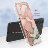 Samsung Galaxy A36 Marmormønster Galvaniseret IMD TPU Cover - Pink