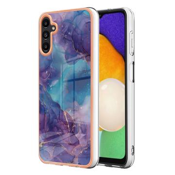 Samsung Galaxy A36 Marmormønster Galvaniseret IMD TPU Cover - Lilla