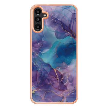 Samsung Galaxy A36 Marmormønster Galvaniseret IMD TPU Cover - Lilla