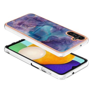 Samsung Galaxy A36 Marmormønster Galvaniseret IMD TPU Cover - Lilla
