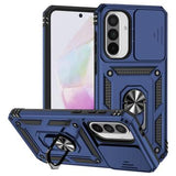 Samsung Galaxy A36 Roterende Ring Hybrid Cover med Kameraskjold - Blå