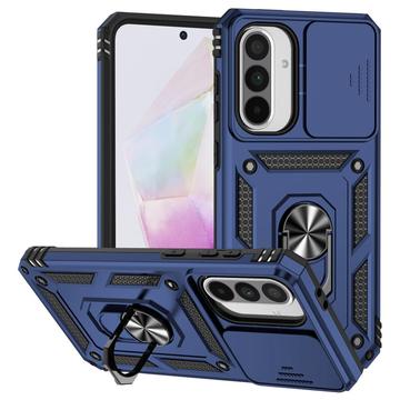 Samsung Galaxy A36 Roterende Ring Hybrid Cover med Kameraskjold - Blå