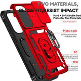 Samsung Galaxy A36 Roterende Ring Hybrid Cover med Kameraskjold - Rød