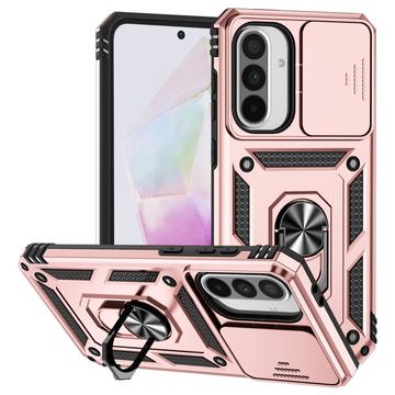 Samsung Galaxy A36 Roterende Ring Hybrid Cover med Kameraskjold - Rødguld
