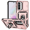 Samsung Galaxy A36 Roterende Ring Hybrid Cover med Kameraskjold - Rødguld