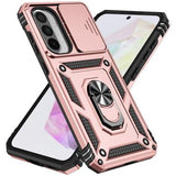 Samsung Galaxy A36 Roterende Ring Hybrid Cover med Kameraskjold - Rødguld