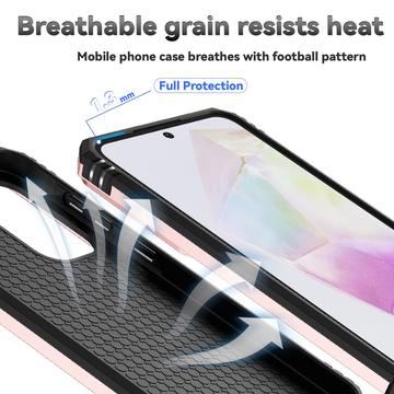 Samsung Galaxy A36 Roterende Ring Hybrid Cover med Kameraskjold - Rødguld