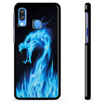 Samsung Galaxy A40 Beskyttende Cover - Blå Ild Drage