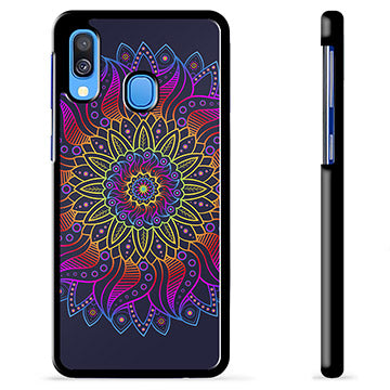 Samsung Galaxy A40 Beskyttende Cover - Farverig Mandala