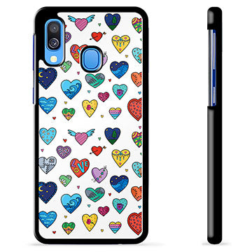 Samsung Galaxy A40 Beskyttende Cover - Hjerter