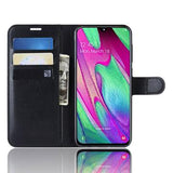 Samsung Galaxy A40 Pung Taske med Magnetisk Lukning - Sort