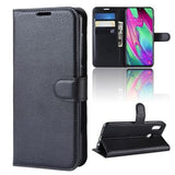 Samsung Galaxy A40 Pung Taske med Magnetisk Lukning - Sort