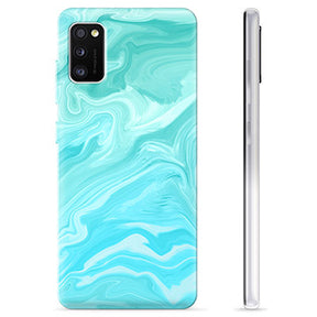 Samsung Galaxy A41 TPU Cover - Blå Marmor