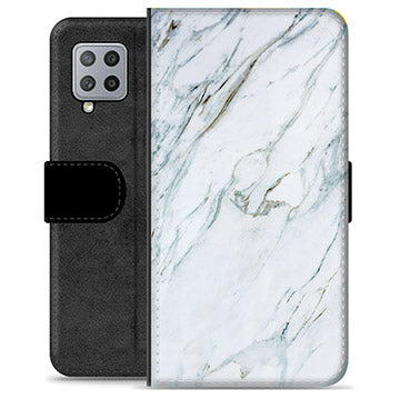 Samsung Galaxy A42 5G Premium Flip Cover med Pung - Marmor