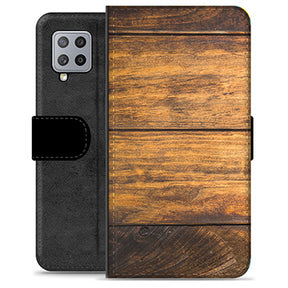 Samsung Galaxy A42 5G Premium Flip Cover med Pung - Træ