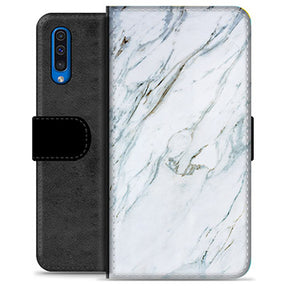 Samsung Galaxy A50 Premium Flip Cover med Pung - Marmor