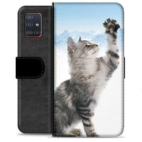 Samsung Galaxy A51 Premium Flip Cover med Pung - Kat