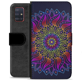 Samsung Galaxy A51 Premium Flip Cover med Pung - Farverig Mandala