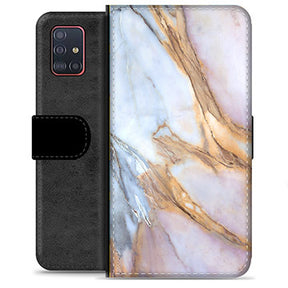 Samsung Galaxy A51 Premium Flip Cover med Pung - Elegant Marmor