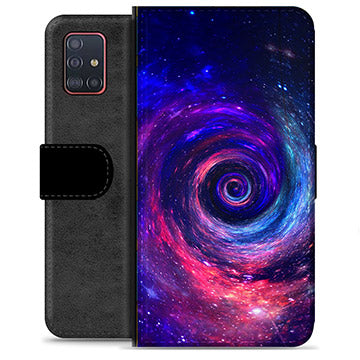 Samsung Galaxy A51 Premium Flip Cover med Pung - Galakse