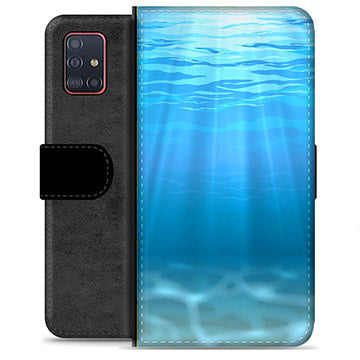 Samsung Galaxy A51 Premium Flip Cover med Pung - Hav