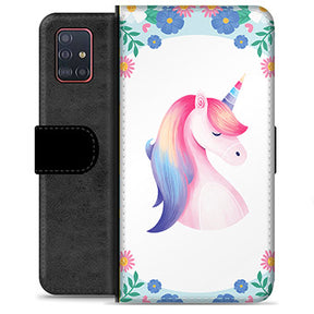 Samsung Galaxy A51 Premium Flip Cover med Pung - Enhjørning