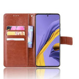 Samsung Galaxy A51 Pung Taske med Magnetisk Lukning - Brun