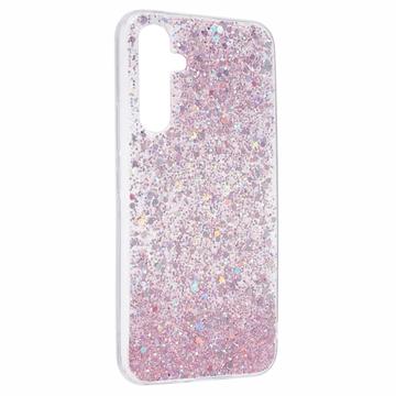 Samsung Galaxy A54 5G Glitter Flakes TPU Cover - Pink
