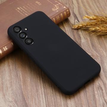 Samsung Galaxy A54 5G Liquid Silikone Cover med Strop - Sort