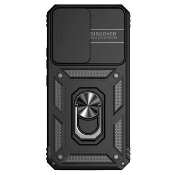 Samsung Galaxy A54 5G Roterende Ring Hybrid Cover med Kameraskjold - Sort