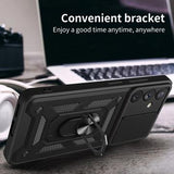 Samsung Galaxy A54 5G Hybrid Cover med Roterende Ring og Kameraskjold - Sort