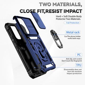 Samsung Galaxy A54 5G Roterende Ring Hybrid Cover med Kameraskjold - Blå