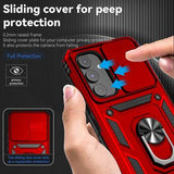 Samsung Galaxy A54 5G Roterende Ring Hybrid Cover med Kameraskjold - Rød