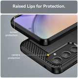 Samsung Galaxy A55 Børstet TPU Cover - Karbonfiber - Sort